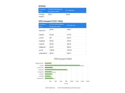 3DMark Time Spy Graphics benchmark test & SPECviewperf 2020 3DMark Time Spy Graphics benchmark test & SPECviewperf 2020