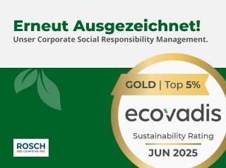 Rosch Computer bestätigt Goldstatus im Ecovadis Nachhaltigkeitsrating 2025