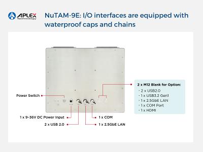 NuTAM-9E:  I/O interfaces are equipped with waterproof caps and chains